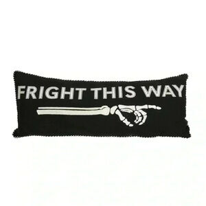 NEW LED LIGHT UP Embroidered Accent / Throw Pillow FRIGHT THIS WAY - SO COOL!